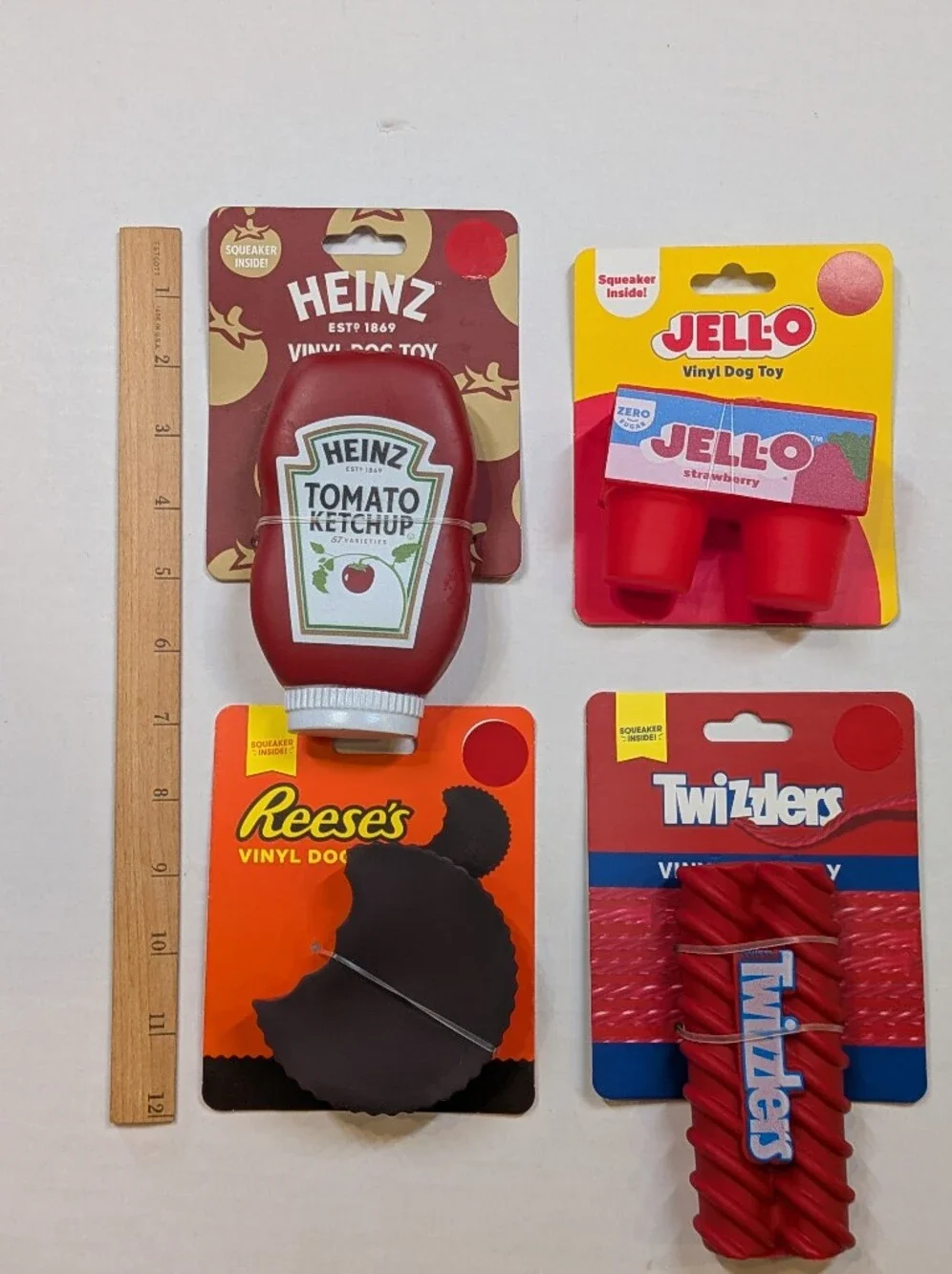 Vinyl Candy Food Squeaky Dog Toys Lot Of 4